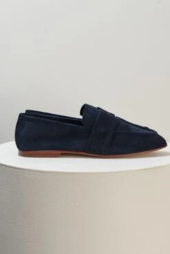 Art. 06 Loafer In Suede Navy -Deux Amies Shop alessandra accessory art 06 loafer in suede navy 30916038983734