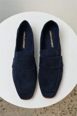 Art. 06 Loafer In Suede Navy -Deux Amies Shop alessandra accessory art 06 loafer in suede navy 30916039082038