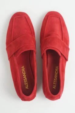 Art. 06 Loafer In Suede Rosso -Deux Amies Shop alessandra accessory art 06 loafer in suede rosso 31050838900790