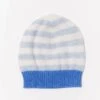 Baby Cashmere Beanie In Lagoon, Blue White Stripe