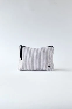 Cosmetic Bag In Beige Stripe