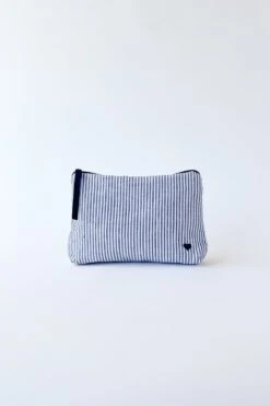Cosmetic Bag In Navy Stripe