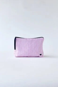 Cosmetic Bag In Pink Stripe