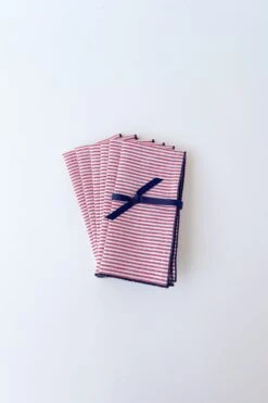 Serviettes In Red Stripe