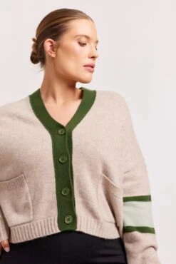 Addison Cashmere Cardi In Lightweight Beige