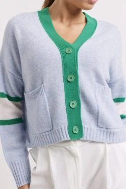 Addison Cashmere Cardi In Water -Deux Amies Shop alessandra cardigan addison cashmere cardi in water 41228008227110