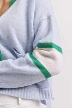 Addison Cashmere Cardi In Water -Deux Amies Shop alessandra cardigan addison cashmere cardi in water 41228008653094