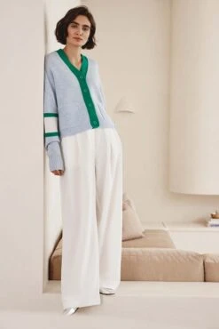 Addison Cashmere Cardi In Water -Deux Amies Shop alessandra cardigan addison cashmere cardi in water 41302564602150