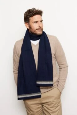 Charlie Cashmere Scarf In Navy
