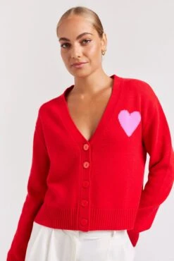 Betty Cardi In Fire Engine -Deux Amies Shop alessandra cashmere cardigan betty cardi in fire engine 40952659738918