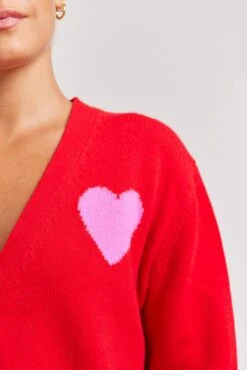 Betty Cardi In Fire Engine -Deux Amies Shop alessandra cashmere cardigan betty cardi in fire engine 40952659968294