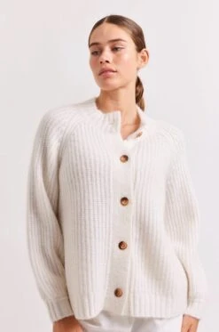 Montreal Mohair Cardi In Milk