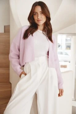 Vivi Cardi In Anemone -Deux Amies Shop alessandra cashmere cardigan vivi cardi in anemone 40973753057574