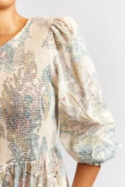 Julietta Cotton Silk Dress In Wheaten Aster -Deux Amies Shop alessandra cashmere dresses julietta cotton silk dress in wheaten aster 40471400218918