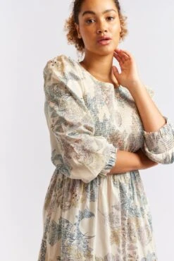 Julietta Cotton Silk Dress In Wheaten Aster