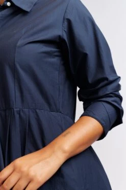 Juniper Poplin Dress In Navy -Deux Amies Shop alessandra cashmere dresses juniper poplin dress in navy 40460797247782