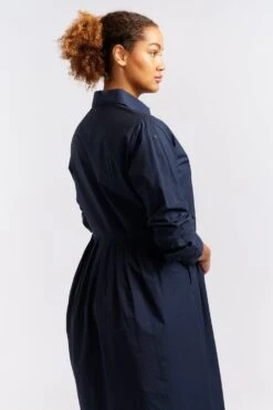 Juniper Poplin Dress In Navy -Deux Amies Shop alessandra cashmere dresses juniper poplin dress in navy 40460797411622