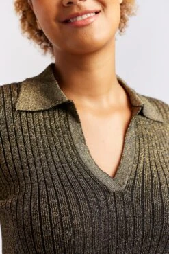 Luna Knit Dress In Black Lurex -Deux Amies Shop alessandra cashmere dresses luna knit dress in black lurex 40439633510694