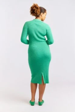 Luna Knit Dress In Emerald Lurex -Deux Amies Shop alessandra cashmere dresses luna knit dress in emerald lurex 40439643963686