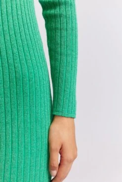 Luna Knit Dress In Emerald Lurex -Deux Amies Shop alessandra cashmere dresses luna knit dress in emerald lurex 40439644160294