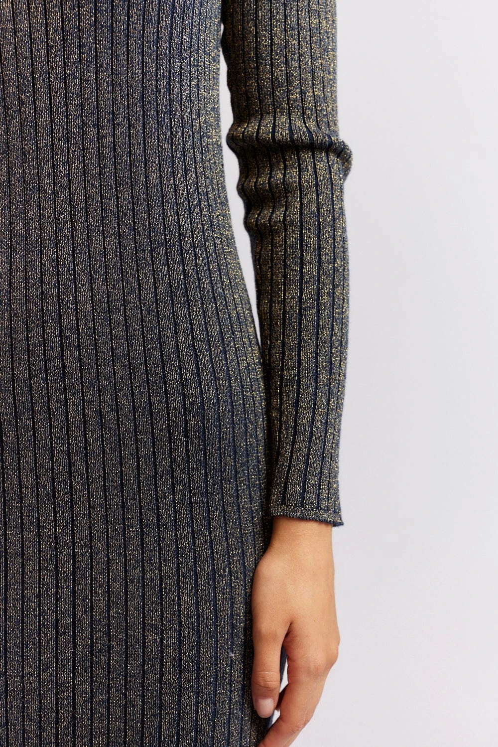 Luna Knit Dress In Navy Lurex 5 Luna Knit Dress In Navy Lurex - Image 5