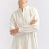 Overshirt Corduroy Dress In Ivory