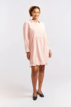 Willow Corduroy Dress In Dusty Pink -Deux Amies Shop alessandra cashmere dresses willow corduroy dress in dusty pink 40425046573350