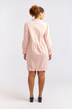 Willow Corduroy Dress In Dusty Pink -Deux Amies Shop alessandra cashmere dresses willow corduroy dress in dusty pink 40425046769958