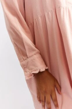 Willow Corduroy Dress In Dusty Pink -Deux Amies Shop alessandra cashmere dresses willow corduroy dress in dusty pink 40425046802726