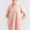 Willow Corduroy Dress In Dusty Pink