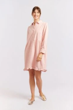 Willow Corduroy Dress In Dusty Pink -Deux Amies Shop alessandra cashmere dresses willow corduroy dress in dusty pink 40425048310054