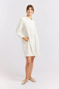 Willow Corduroy Dress In Ivory