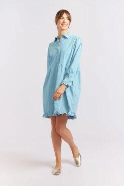 Willow Corduroy Dress In Oceanview 8 Willow Corduroy Dress In Oceanview -Deux Amies Shop alessandra cashmere dresses willow corduroy dress in oceanview 40425078980902