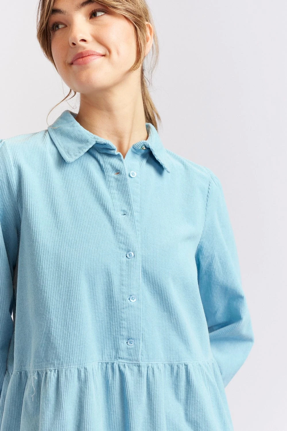 Willow Corduroy Dress In Oceanview 2 Willow Corduroy Dress In Oceanview - Image 2