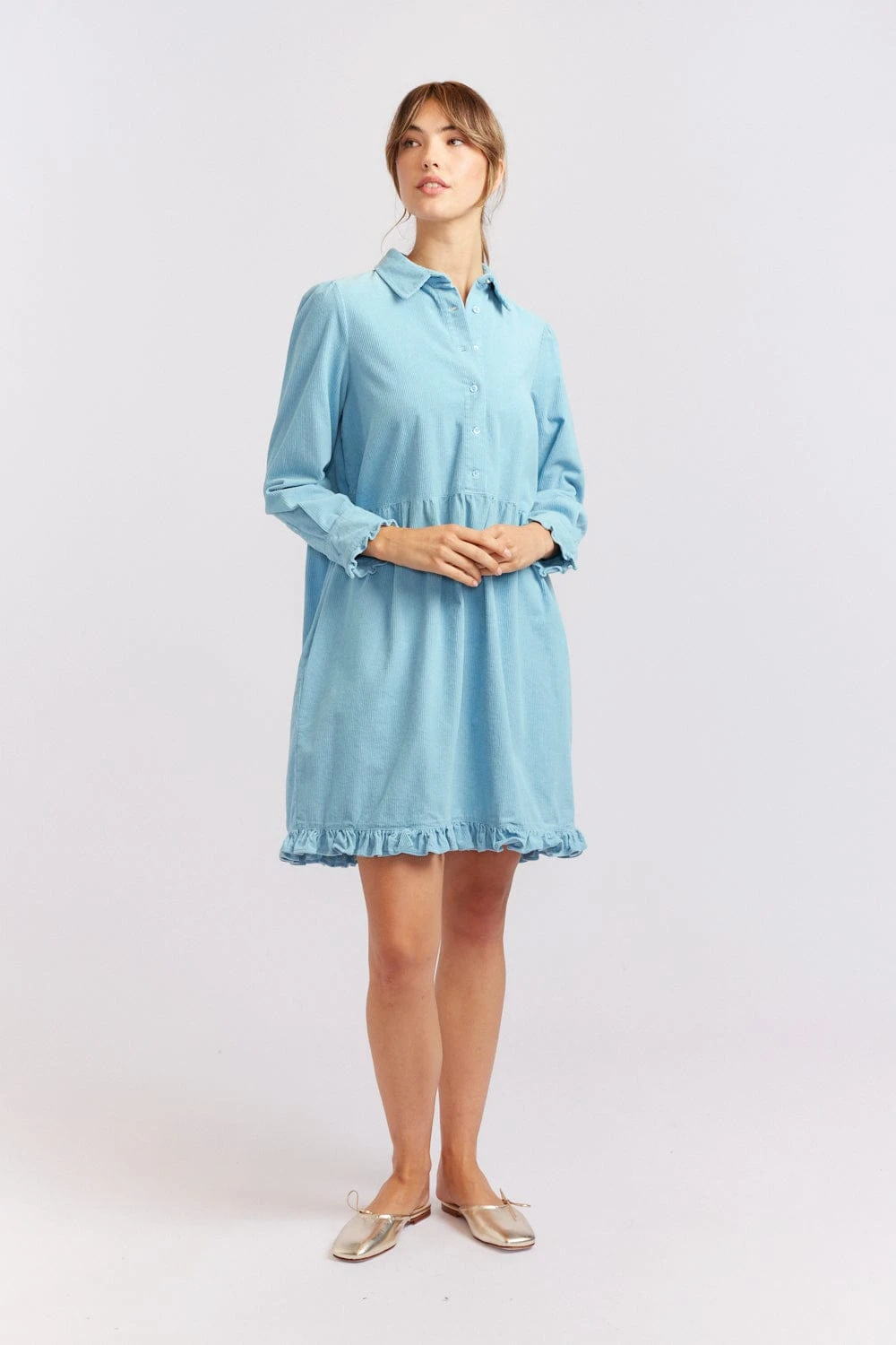 Willow Corduroy Dress In Oceanview 4 Willow Corduroy Dress In Oceanview - Image 4