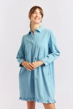 Willow Corduroy Dress In Oceanview