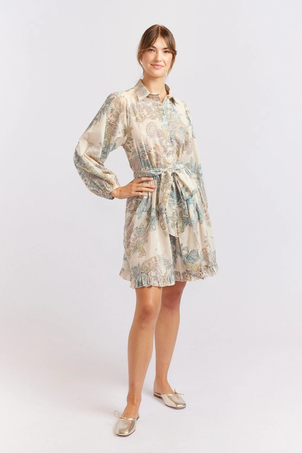 Willow Cotton Silk Dress In Wheaten Aster 7 Willow Cotton Silk Dress In Wheaten Aster - Image 7