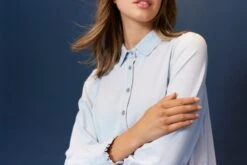 Willow Denim Dress In Pale Blue -Deux Amies Shop alessandra cashmere dresses willow denim dress in pale blue 40481357594918