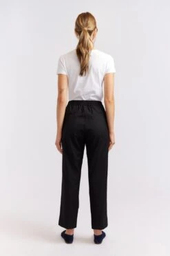 Black Tie Wool Pant In Black -Deux Amies Shop alessandra cashmere pants black tie wool pant in black 40460771098918