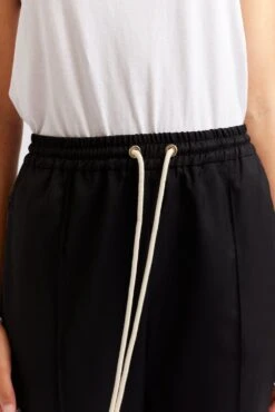 Black Tie Wool Pant In Black -Deux Amies Shop alessandra cashmere pants black tie wool pant in black 40460771164454