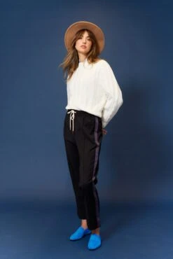 Black Tie Wool Pant In Black