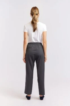 Black Tie Wool Pant In Grey -Deux Amies Shop alessandra cashmere pants black tie wool pant in grey 40460767461670