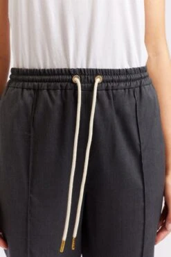 Black Tie Wool Pant In Grey -Deux Amies Shop alessandra cashmere pants black tie wool pant in grey 40460767527206