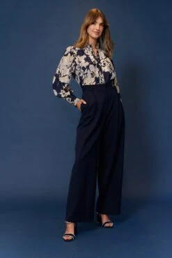 Laurel Blend Pant In Navy 6 Laurel Blend Pant In Navy -Deux Amies Shop alessandra cashmere pants laurel blend pant in navy 40481576452390