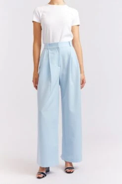 Laurel Blend Pant In Sky 8 Laurel Blend Pant In Sky -Deux Amies Shop alessandra cashmere pants laurel blend pant in sky 40461437075750