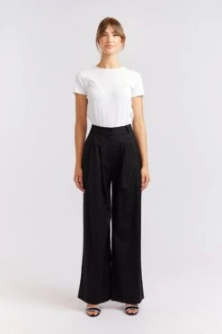 Laurel Wool Pant In Black -Deux Amies Shop alessandra cashmere pants laurel wool pant in black 40461587185958