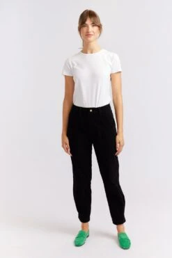 Plush Corduroy Pant In Black 9 Plush Corduroy Pant In Black -Deux Amies Shop alessandra cashmere pants plush corduroy pant in black 40425014460710