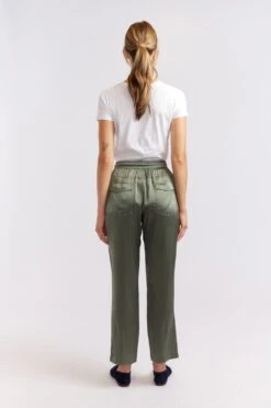 Savannah Silk Pant In Fern -Deux Amies Shop alessandra cashmere pants savannah silk pant in fern 40461297221926