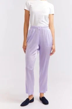 Savannah Silk Pant In Lilac -Deux Amies Shop alessandra cashmere pants savannah silk pant in lilac 40461300465958