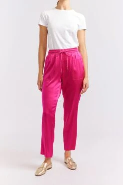 Savannah Silk Pant In Magenta -Deux Amies Shop alessandra cashmere pants savannah silk pant in magenta 40461305184550